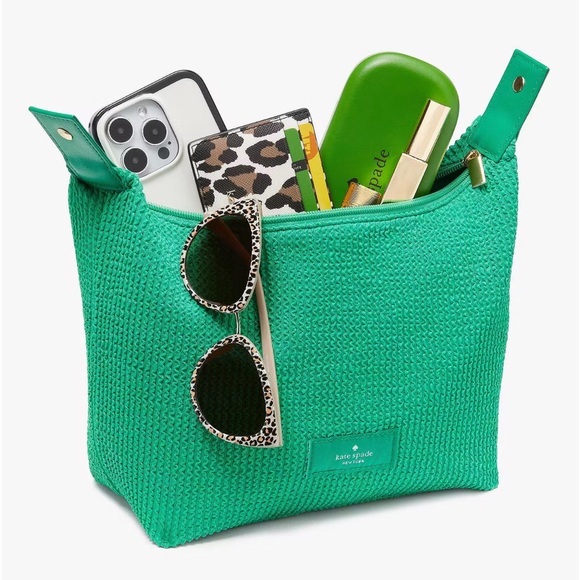 ♠️Kate Spade Ribbed Fabric Mini Hobo Bag, Green Bean NEW - Picture 2 of 2